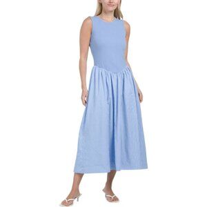 TULIP Drop Waist Mixed Media Maxi Dress